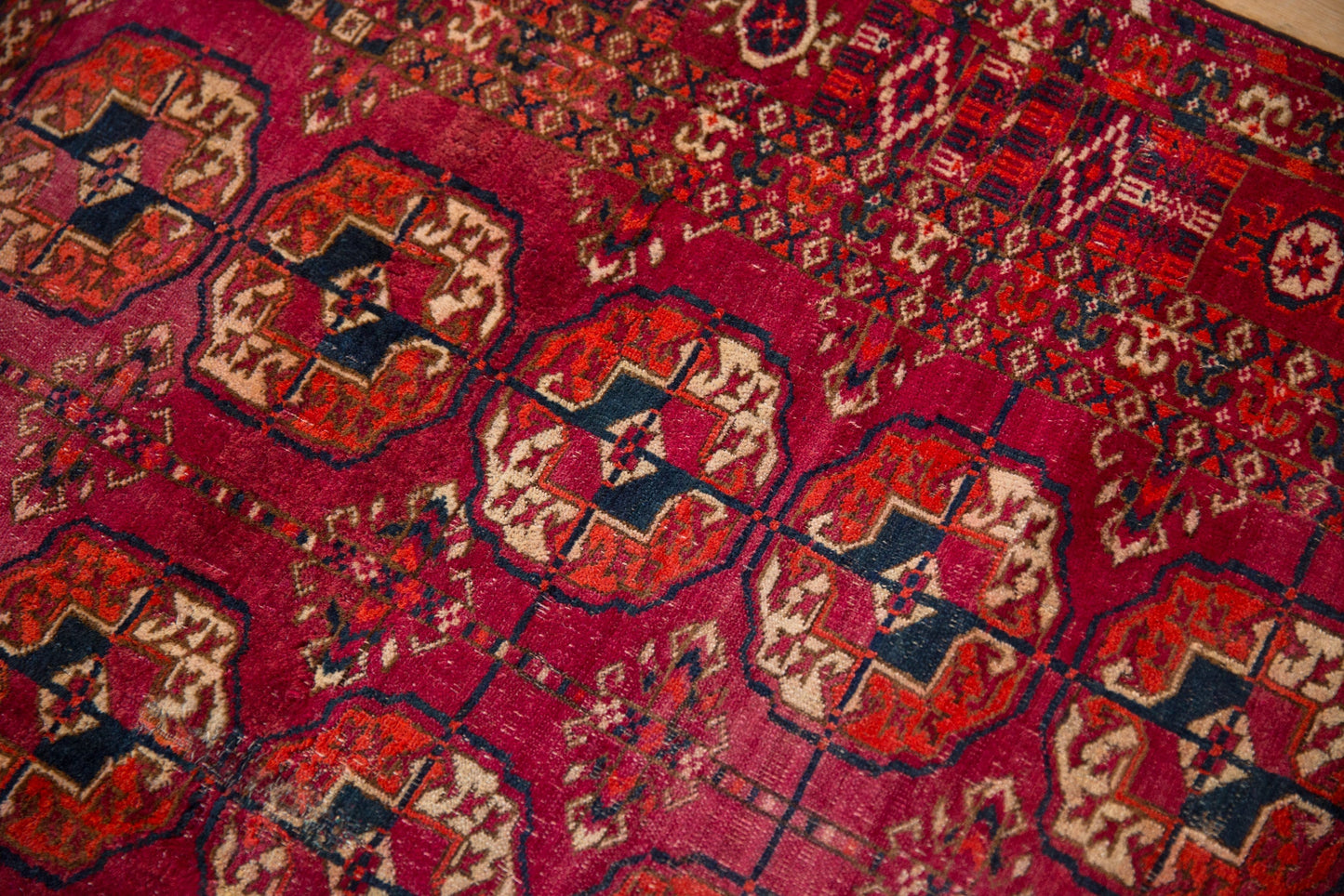 3.5x4 Vintage Turkmen Square Rug