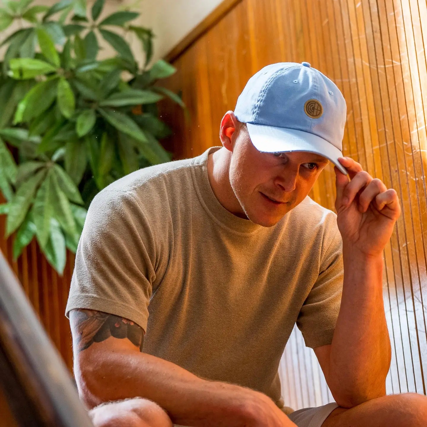 Dad Hat - Light Blue X Golden Brown