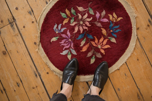 2x2 Vintage Art Deco Round Rug Mat