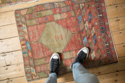 2.5x3 Vintage Distressed Oushak Square Rug
