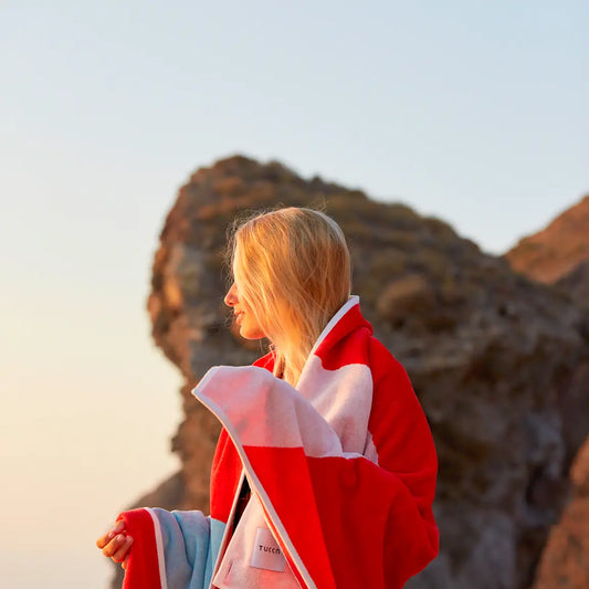 Premium Connectable Beach Towel - Organic Cotton - Berry