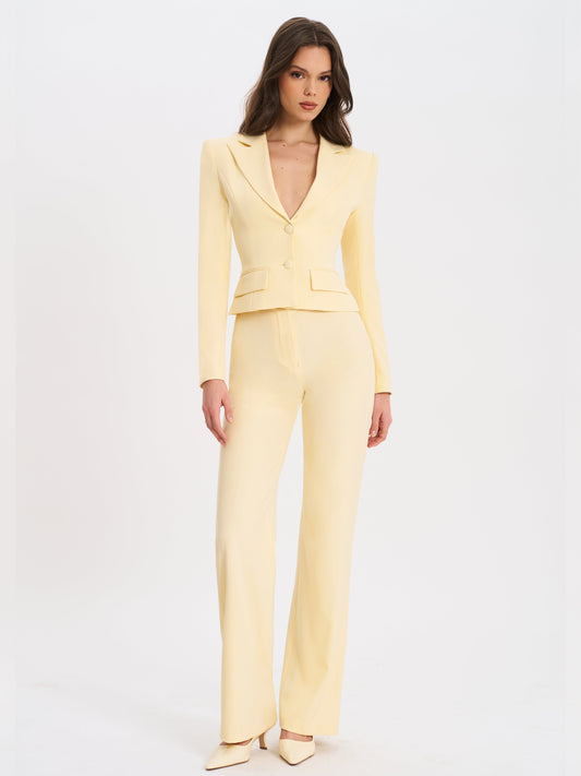 Quinnie Butter Yellow Slim Suit Pants