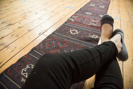 1.5x10.5 Antique Belouch Soumac Rug Runner