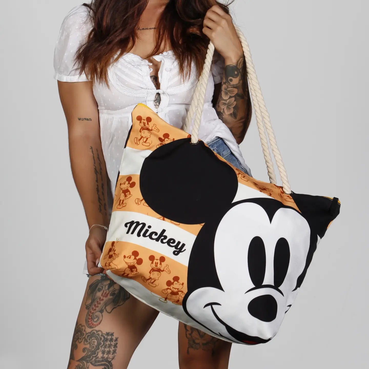 Disney Mickey Mouse Orange-Soleil Beach Bag, Orange