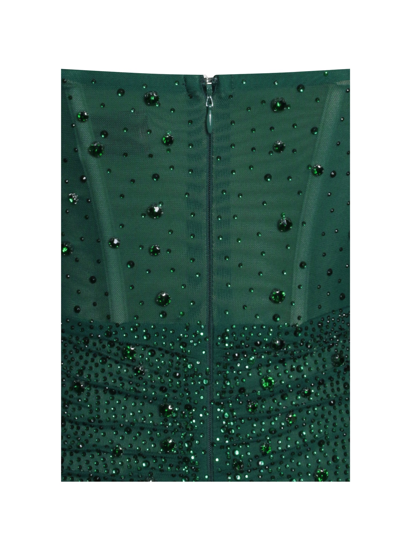 Fatima Green Crystal Sleeveless Corset Mermaid Maxi Dress