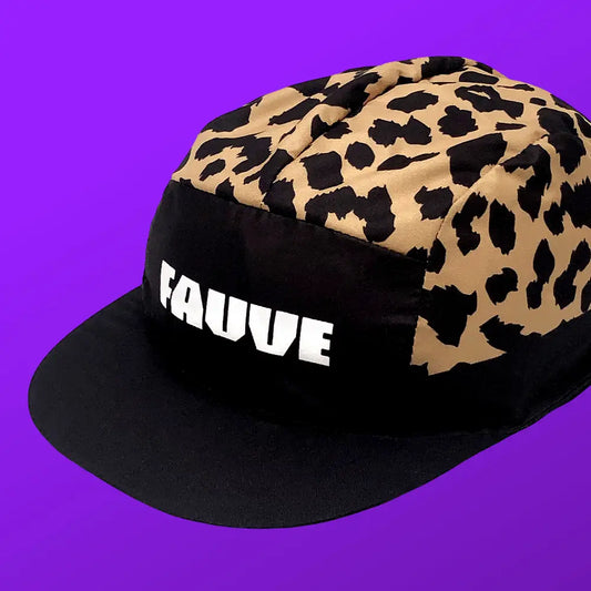 "Fauve" Cycling Cap – Leopard Pattern, Made in France