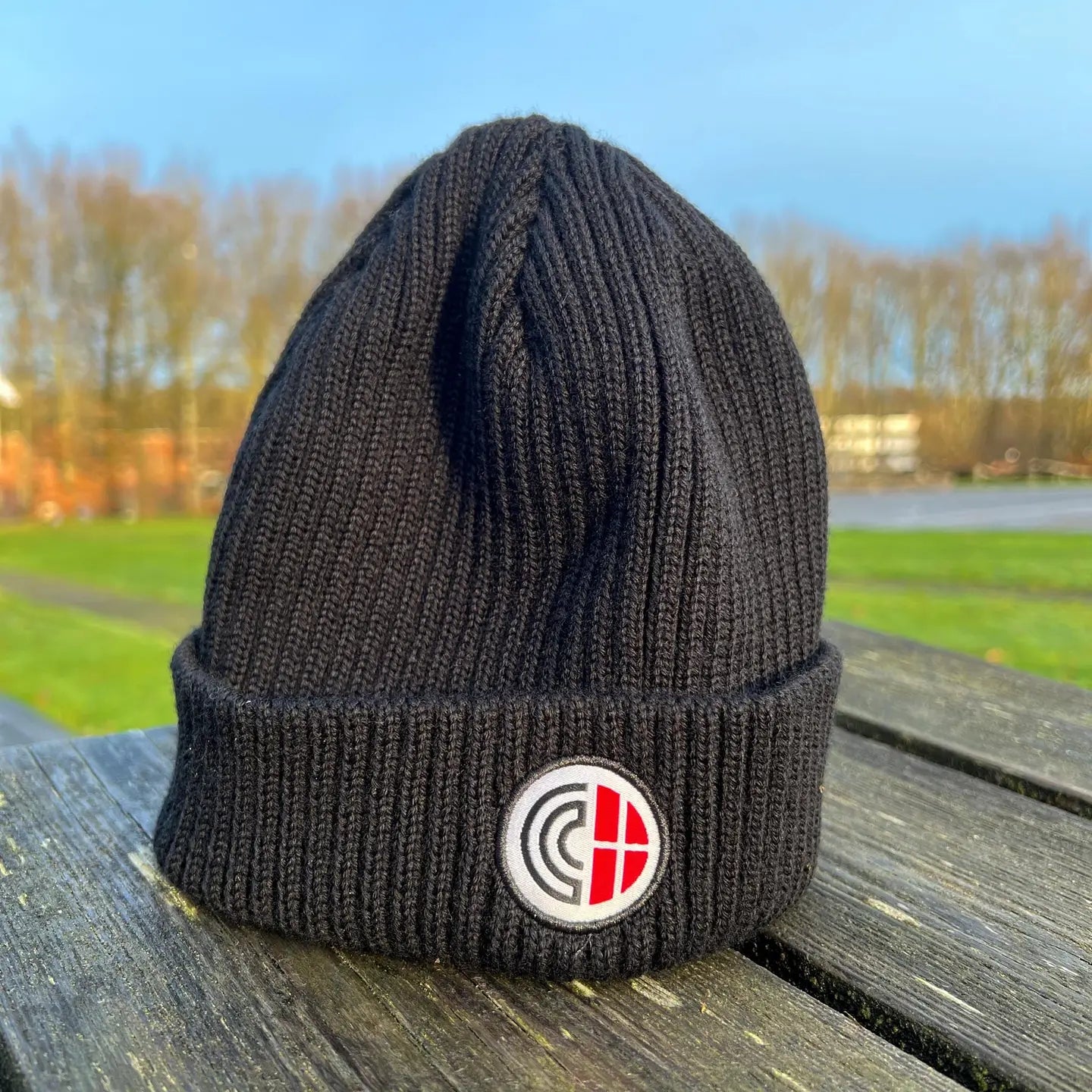 Black Knitted Beanie - 100% Merino Wool
