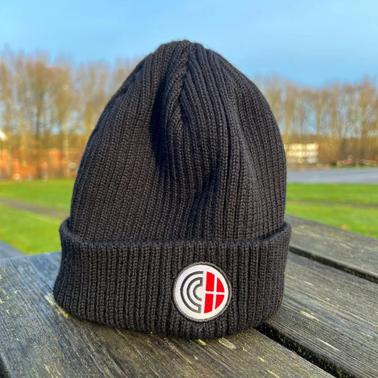 Black Knitted Beanie - 100% Merino Wool