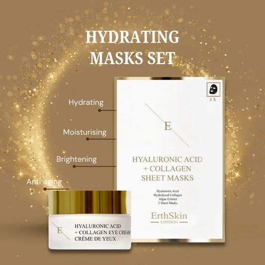 "Hyaluronic Acid & Collagen Mask - 3 Sheets + Hyaluronic Acid + Collagen Pro Age Eye Cream 30ml