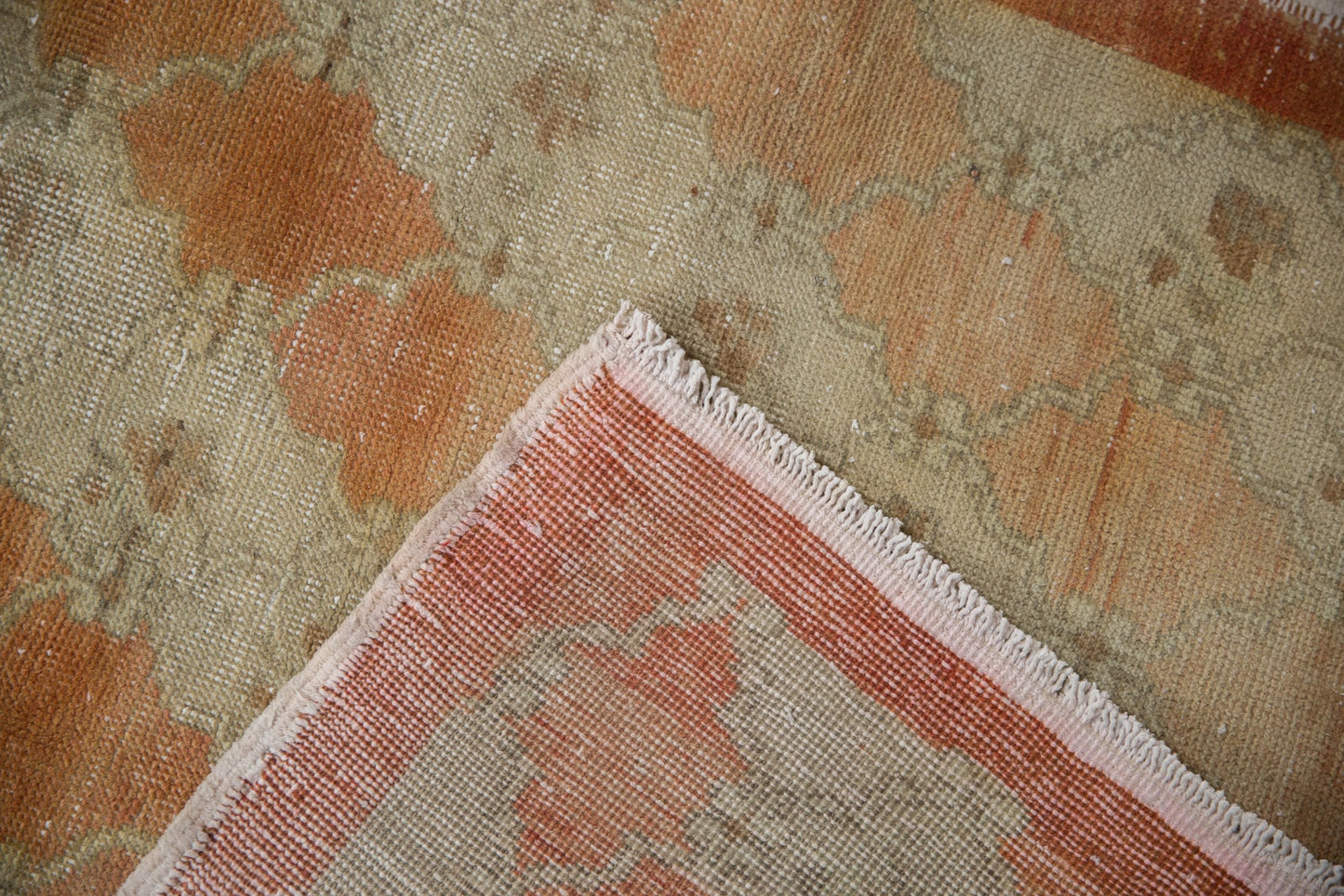 3.5x9.5 Vintage Distressed Oushak Rug Runner