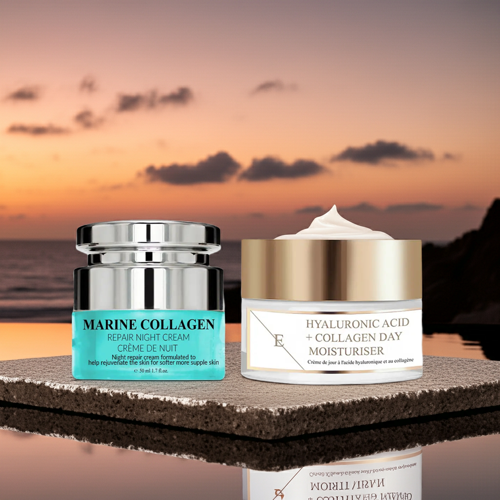 Hyaluronic Acid & Collagen Day Cream 50ml + Marine Collagen Night Cream 50ml