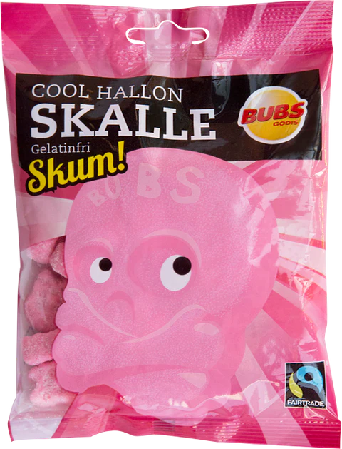 Swedish Candy Bubs Raspberry/Cool Raspberry Skull Foam 90gx12
