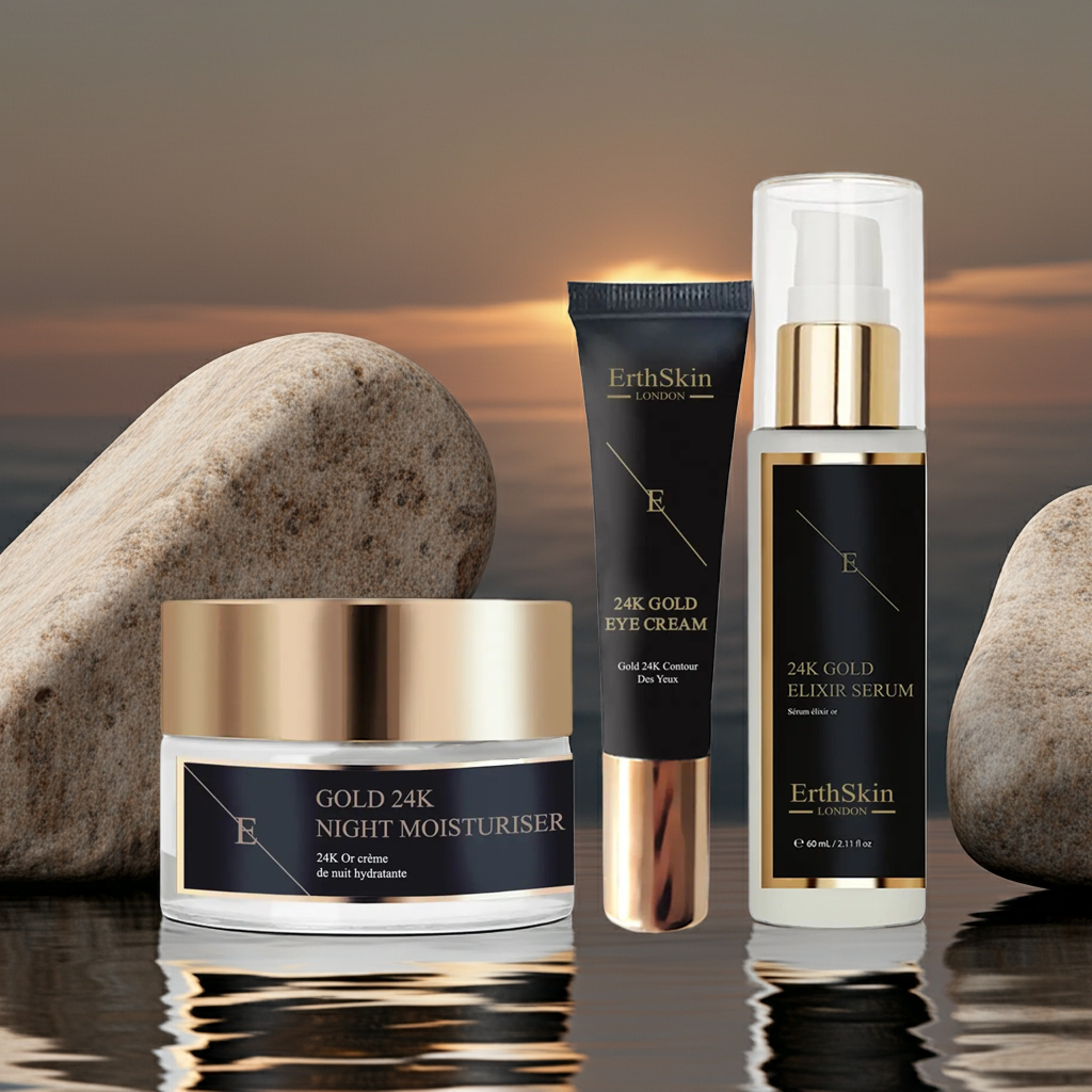 Elixir Serum + 24K Gold Anti-Wrinkle Moisturiser + 24K Gold Under Eye Cream