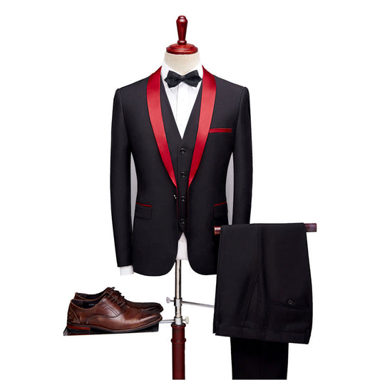 3 Piece Suit Jacket Coat Pants & Vest Formal Slim Fit Men's