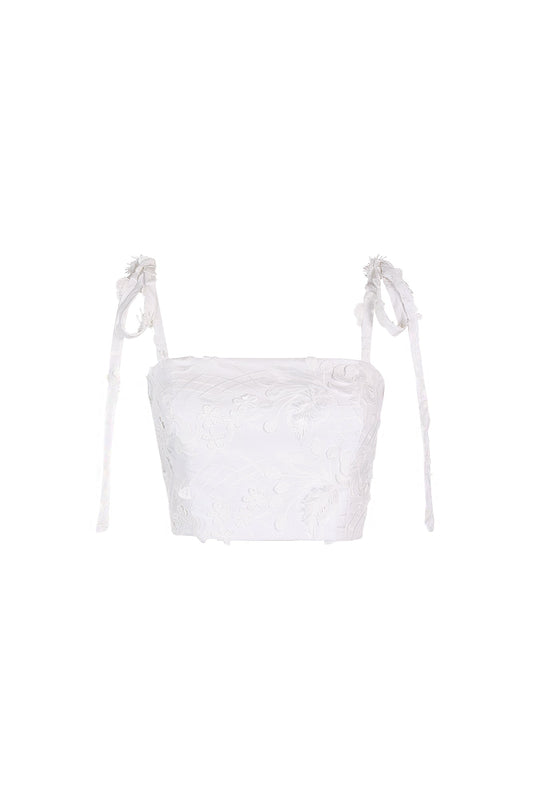 JAZMIN TOP IN EMBROIDERY GARDEN OFF WHITE