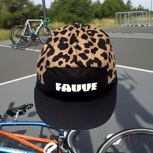 "Fauve" Cycling Cap – Leopard Pattern, Made in France