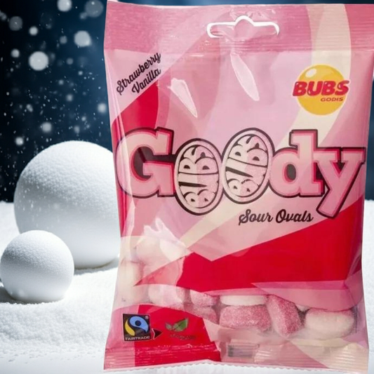 Swedish Candy Bubs Bubs Goody Strawberry/Vanilla Bubs 12x90g = One Box