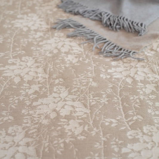 Bedcover Mikado Blend Linen Cotton Queen  94.5” x110” Inch cream - col.20