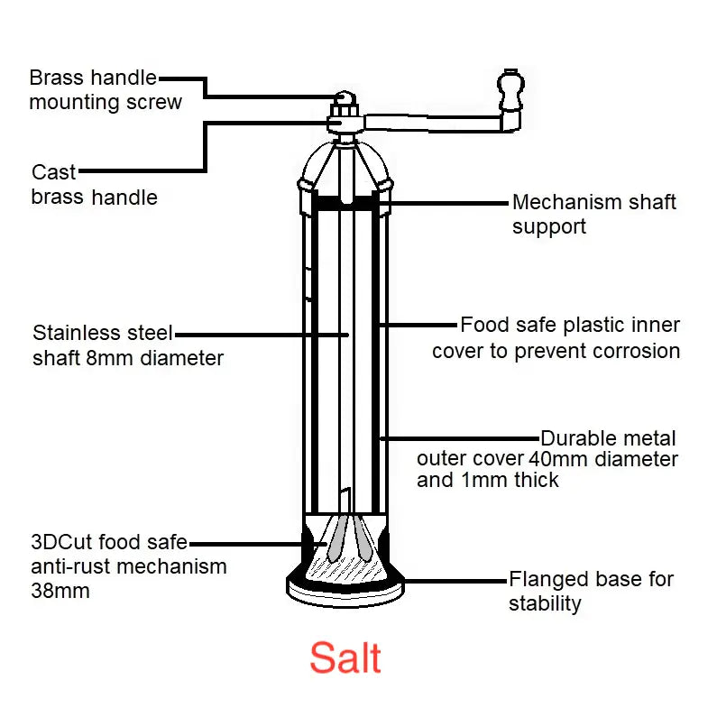 The Original 'chrome Mill' - Polished 9" Salt Grinder
