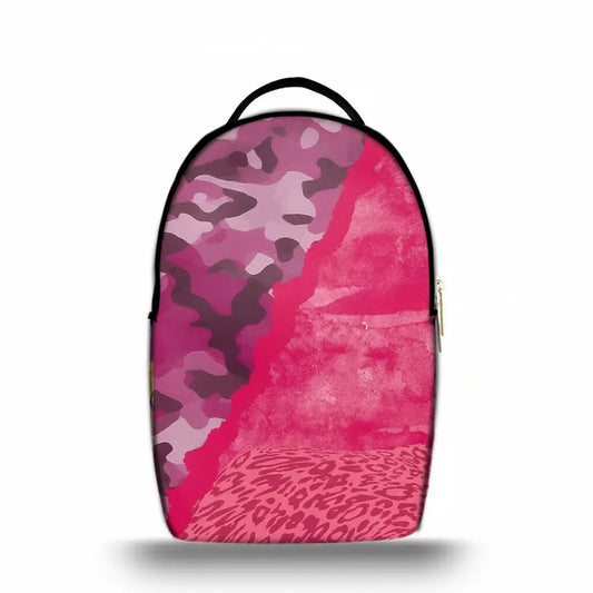 Backpack - Made in Italy - Unisex - Laptop Holder - School Backpack - Work Backpack - Military Graphic and Pink Camouflage