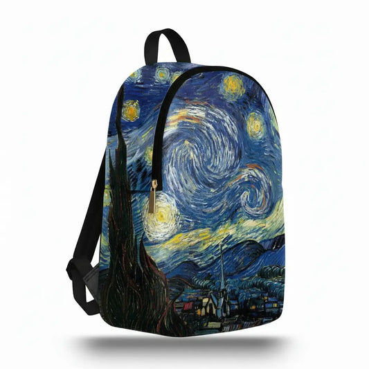 Backpack - Made in Italy - Unisex - Laptop Holder - School Backpack - Work Backpack - Starry Night Graphic
