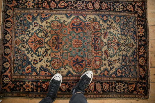 3.5x4.5 Antique Farahan Sarouk Square Rug