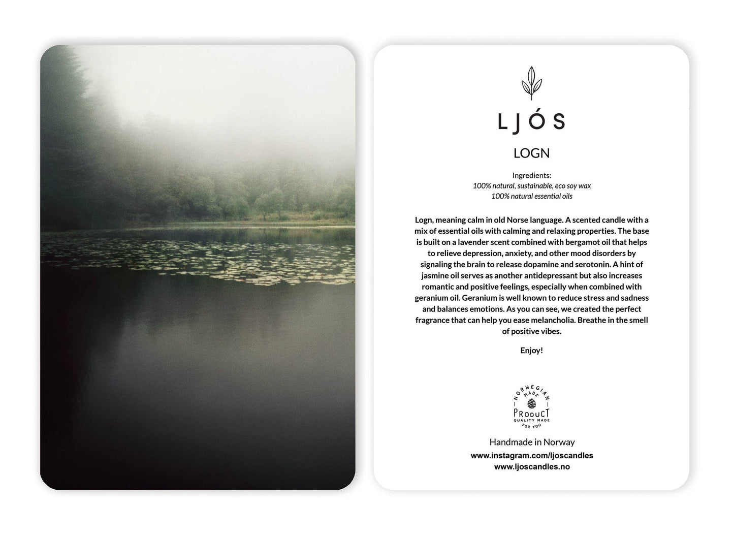 LOGN - Lavender & Bergamot Soy Candle | Handmade in Norway