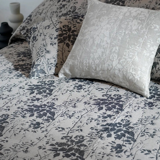 Bedcover Mikado Blend Linen Cotton Queen  94.5” x110” Inch black - col.105