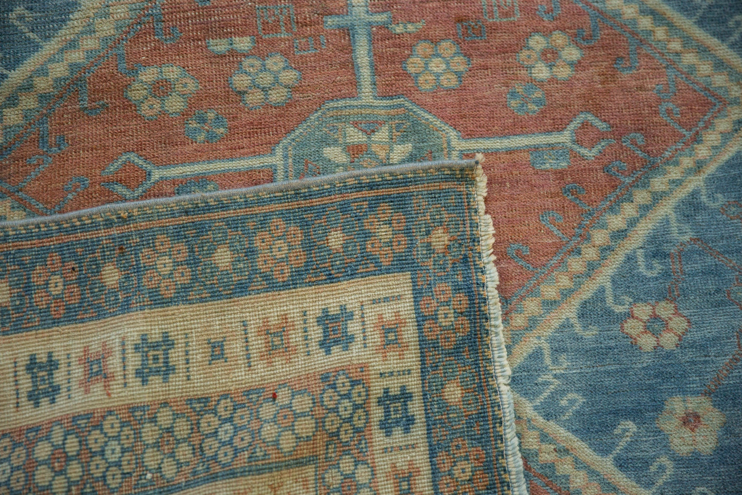 5x6.5 Vintage Distressed Caucasian Rug