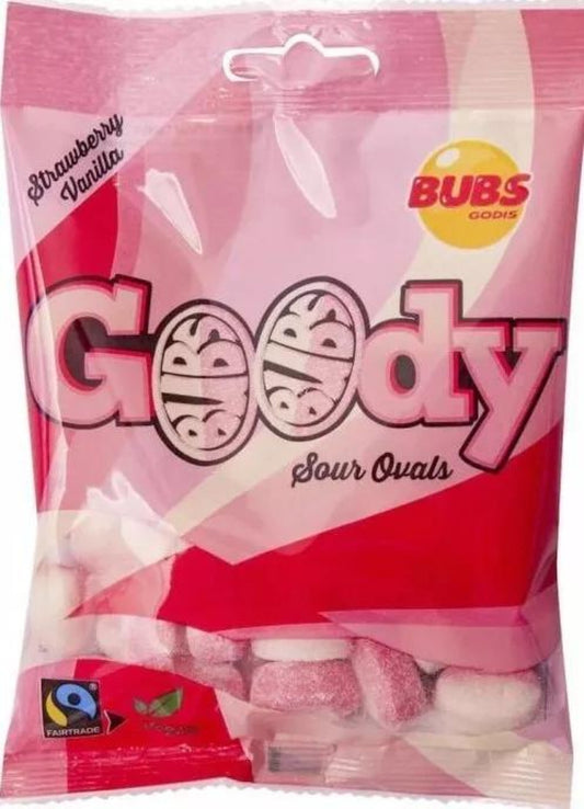 Swedish Candy Bubs Bubs Goody Strawberry/Vanilla Bubs 12x90g = One Box