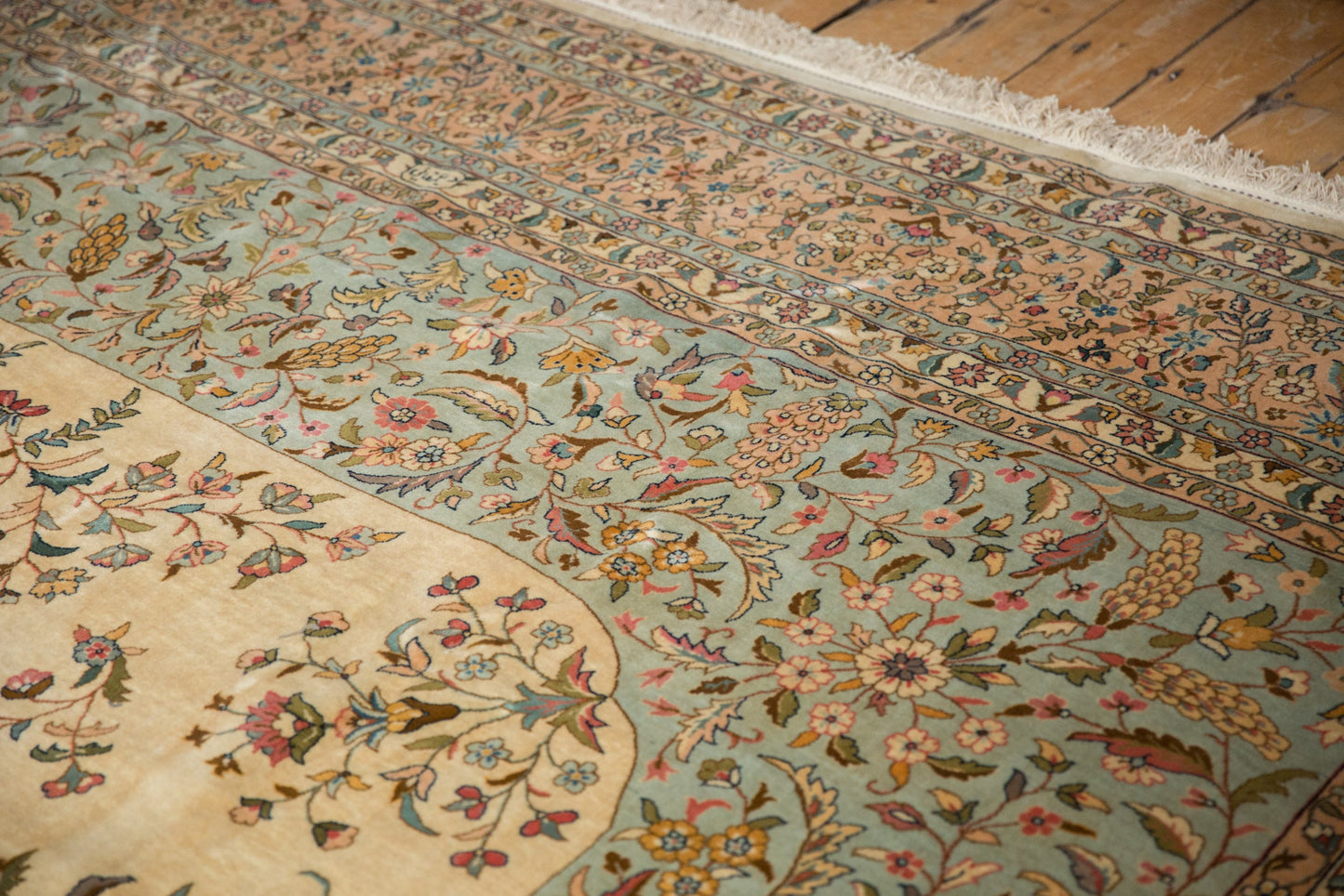 12x12 Vintage Bulgarian Kerman Design Square Carpet