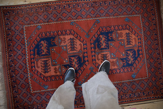 3.5x5 Vintage Pakistani Ersari Design Rug