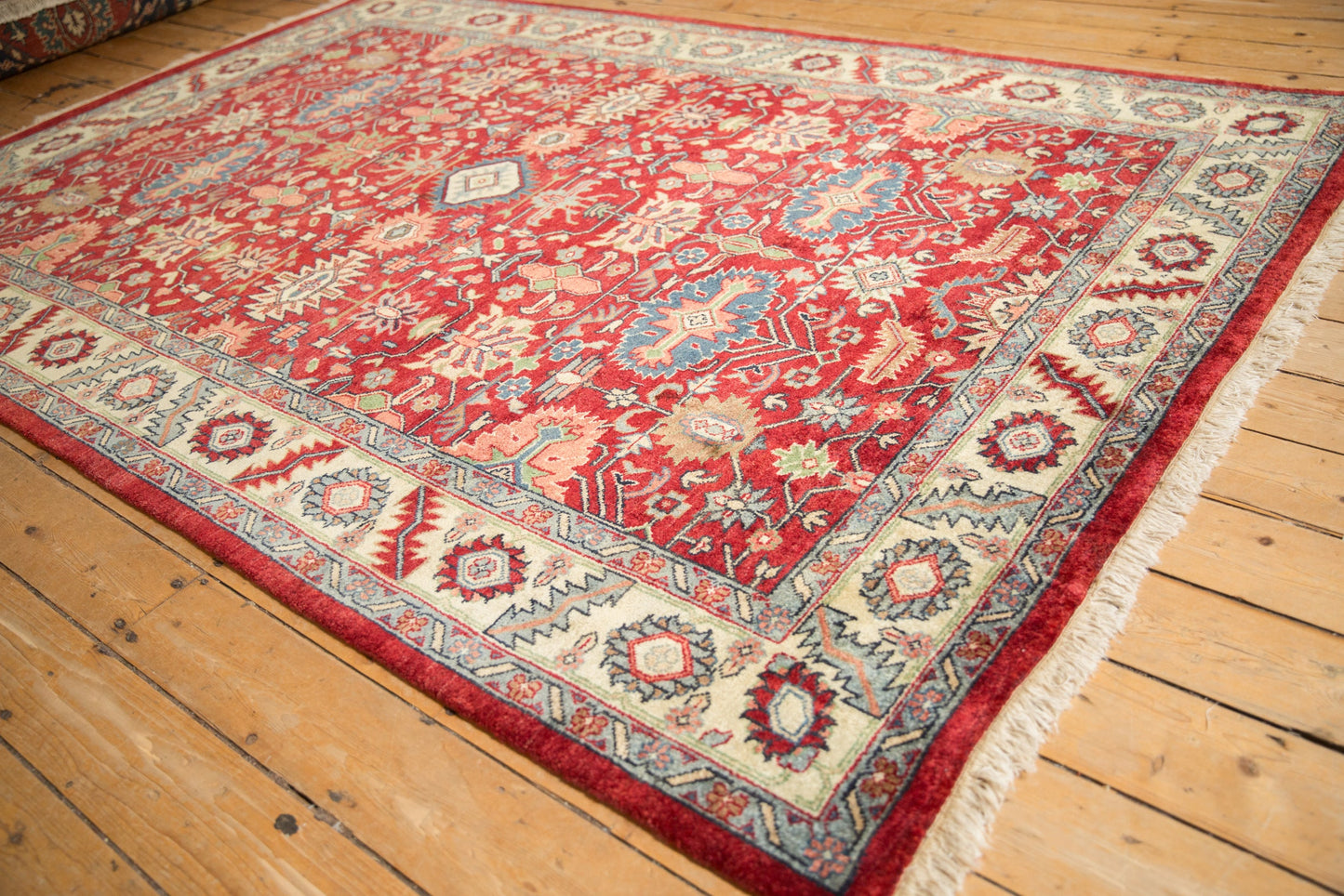 6x9 Vintage Indian Heriz Design Carpet