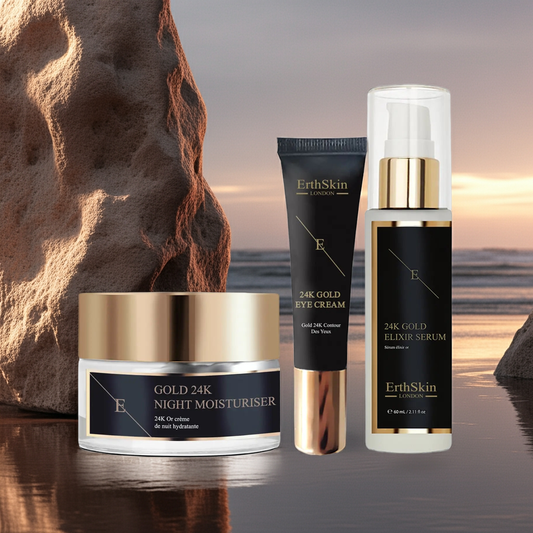Elixir Serum + 24K Gold Anti-Wrinkle Moisturiser + 24K Gold Under Eye Cream