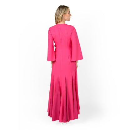Godetted Cascading Front Maxi Dress
