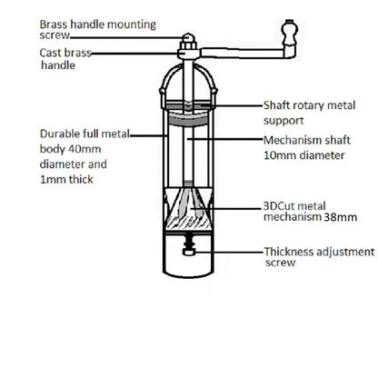 The Original 'small Brass Mill'  - 7" Pepper Grinder