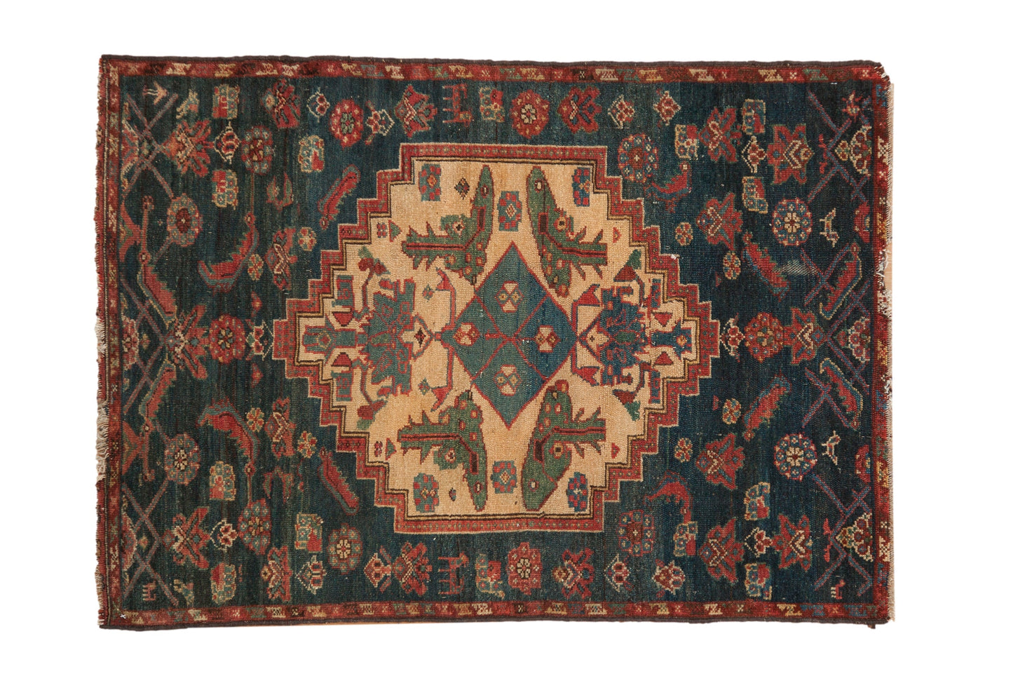 3.5x4.5 Vintage Fine Fragment Borchalou Square Rug