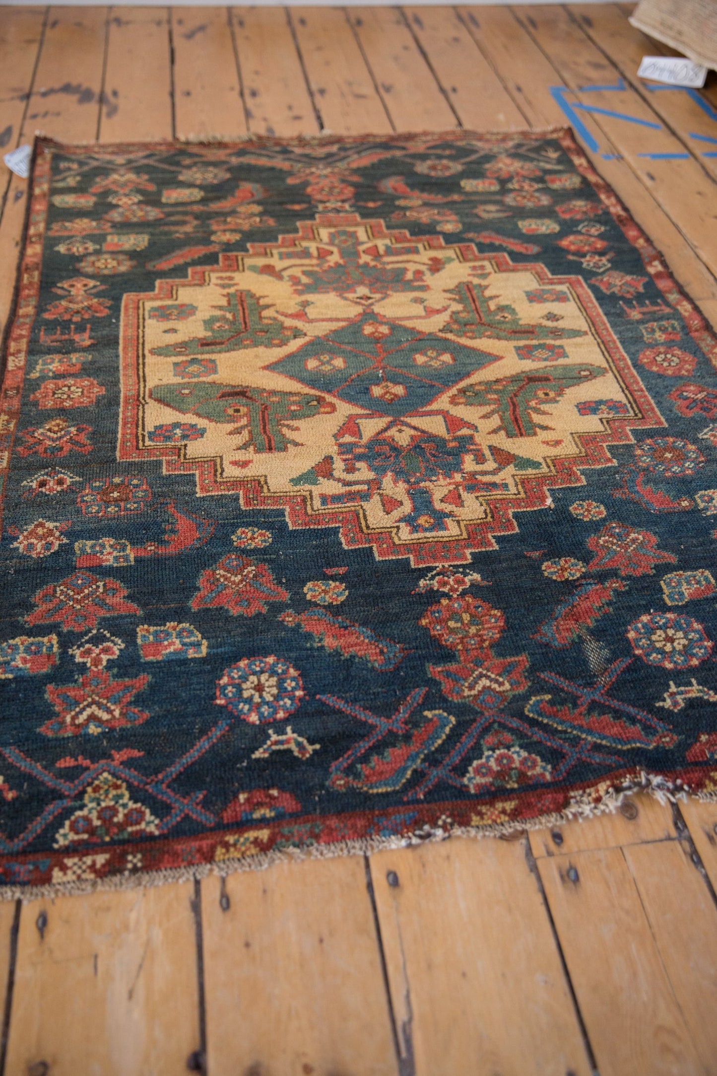 3.5x4.5 Vintage Fine Fragment Borchalou Square Rug