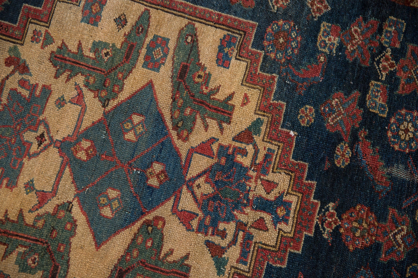 3.5x4.5 Vintage Fine Fragment Borchalou Square Rug