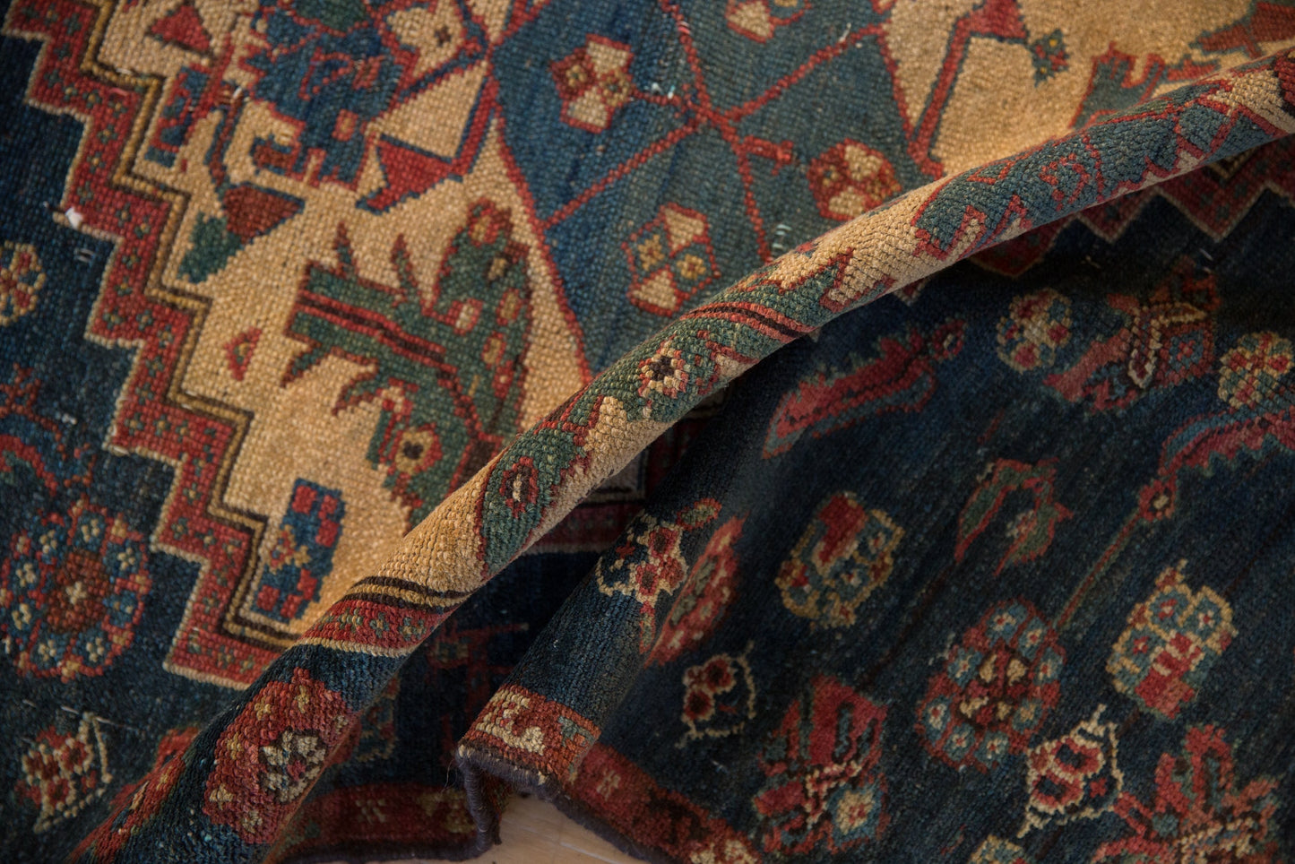 3.5x4.5 Vintage Fine Fragment Borchalou Square Rug