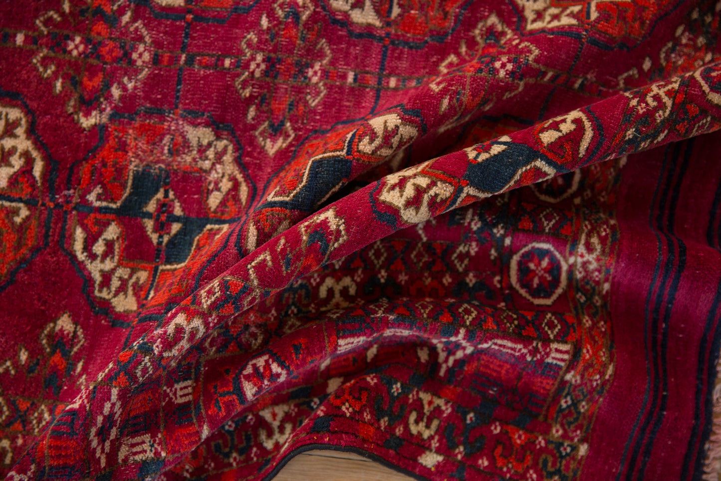 3.5x4 Vintage Turkmen Square Rug