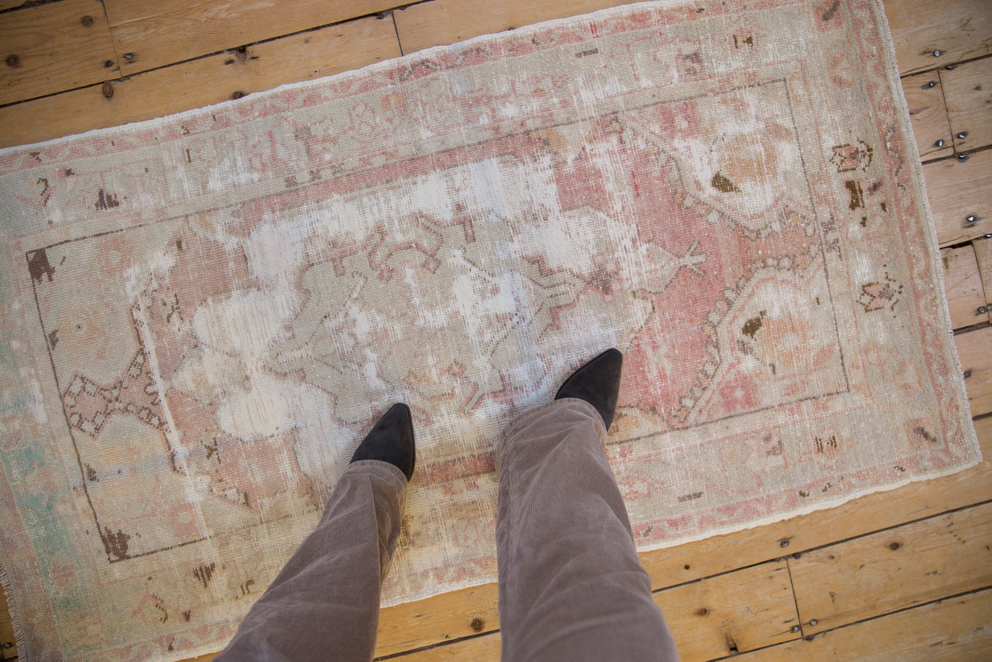 2.5x5 Vintage Distressed Oushak Rug Runner
