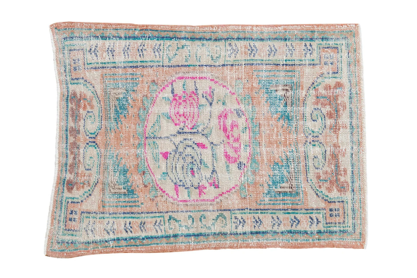 2.5x3.5 Vintage Distressed Oushak Rug