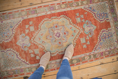 2.5x5 Vintage Distressed Oushak Rug Runner