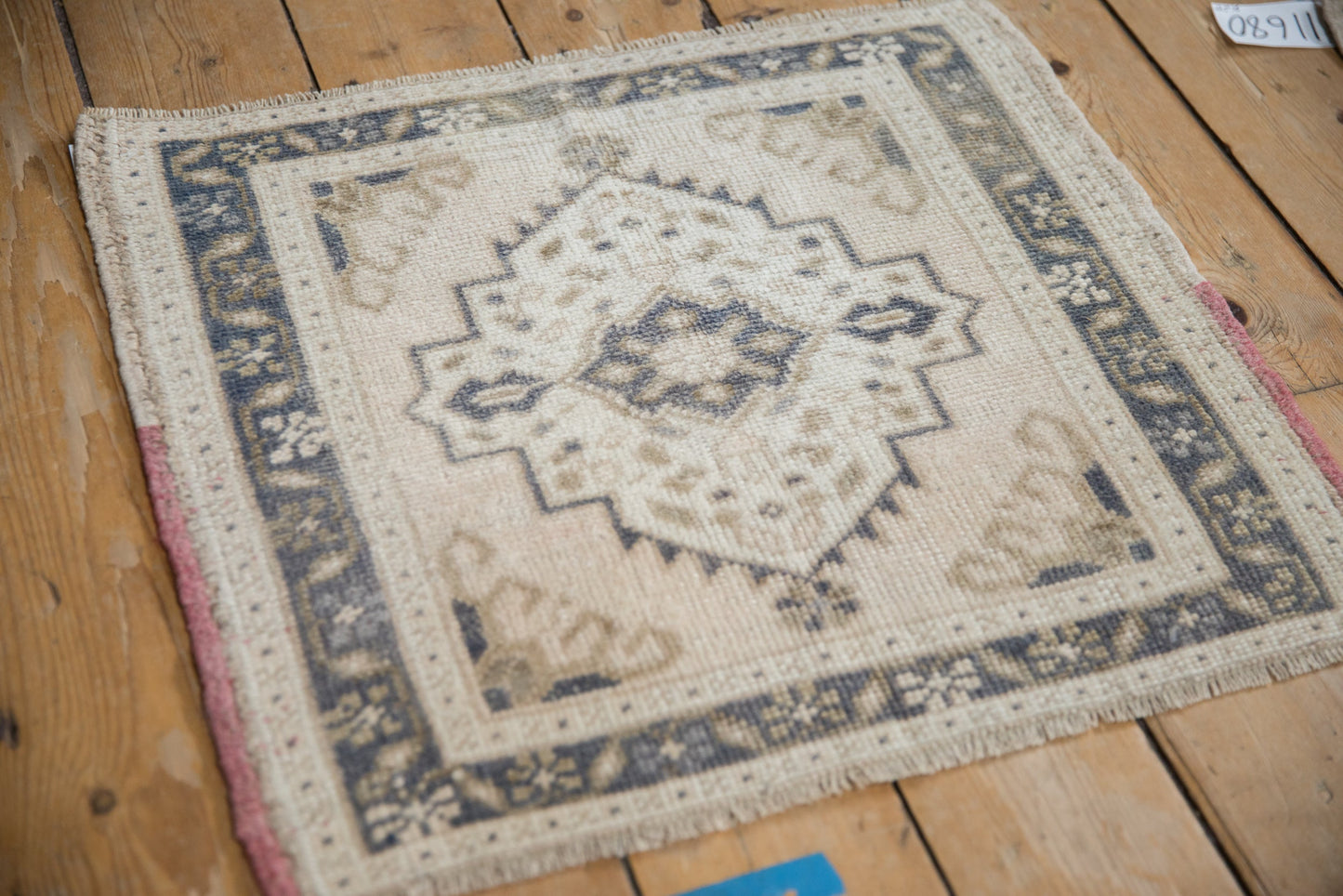 2x2 Vintage Distressed Oushak Square Rug Mat