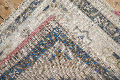 2x2 Vintage Distressed Oushak Square Rug Mat