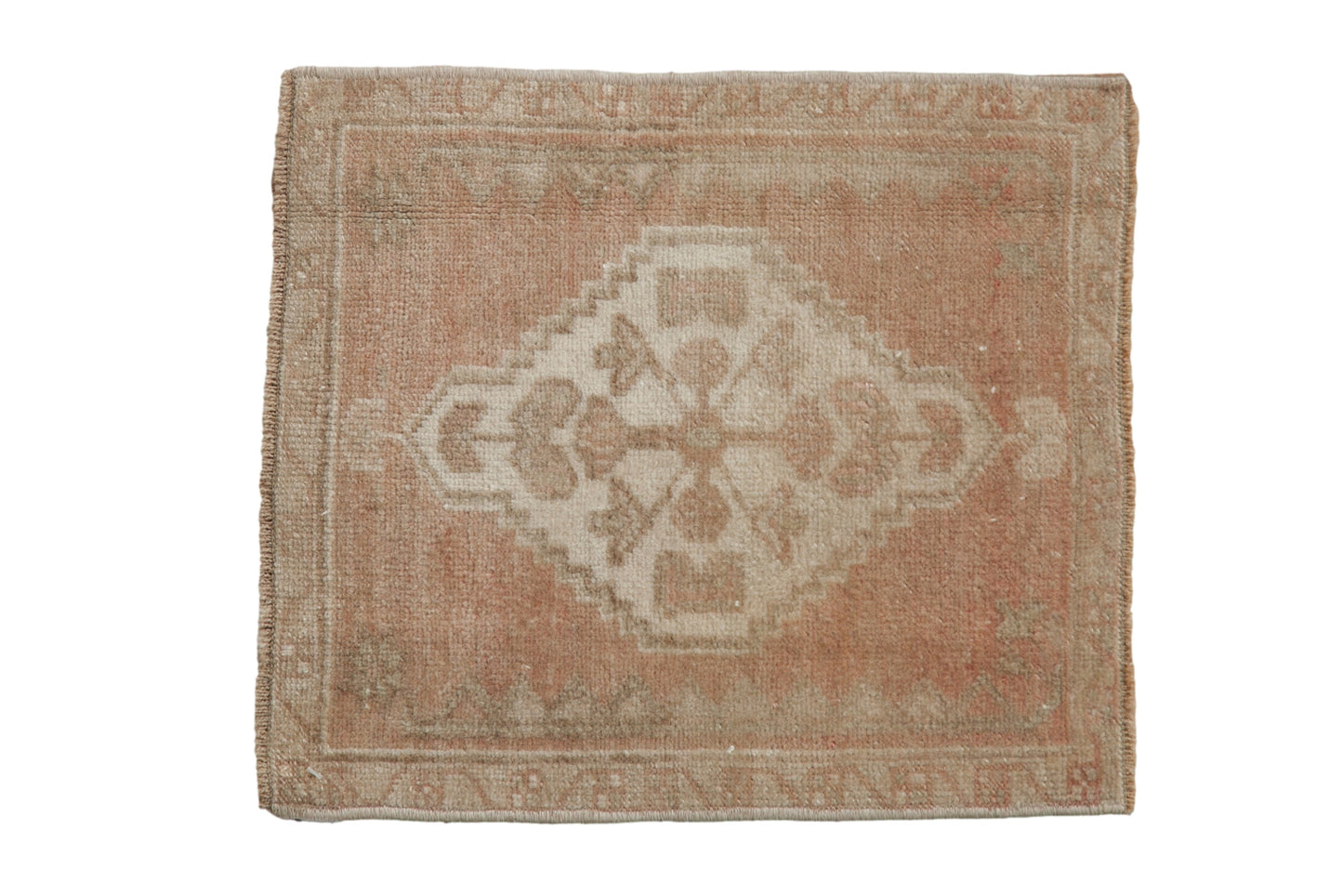 1.5x1.5 Vintage Distressed Oushak Square Rug Mat