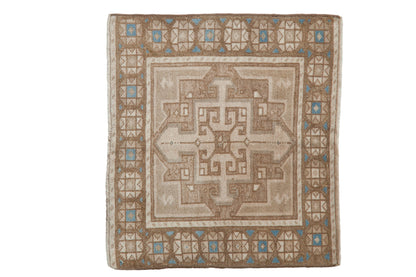 2x2.5 Vintage Distressed Oushak Square Rug Mat