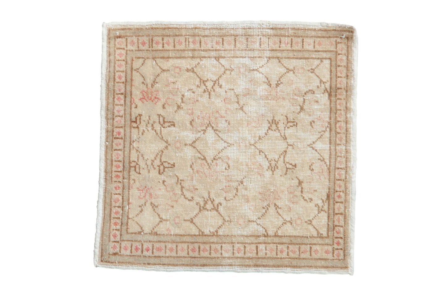 1.5x1.5 Vintage Distressed Kayseri Square Rug Mat