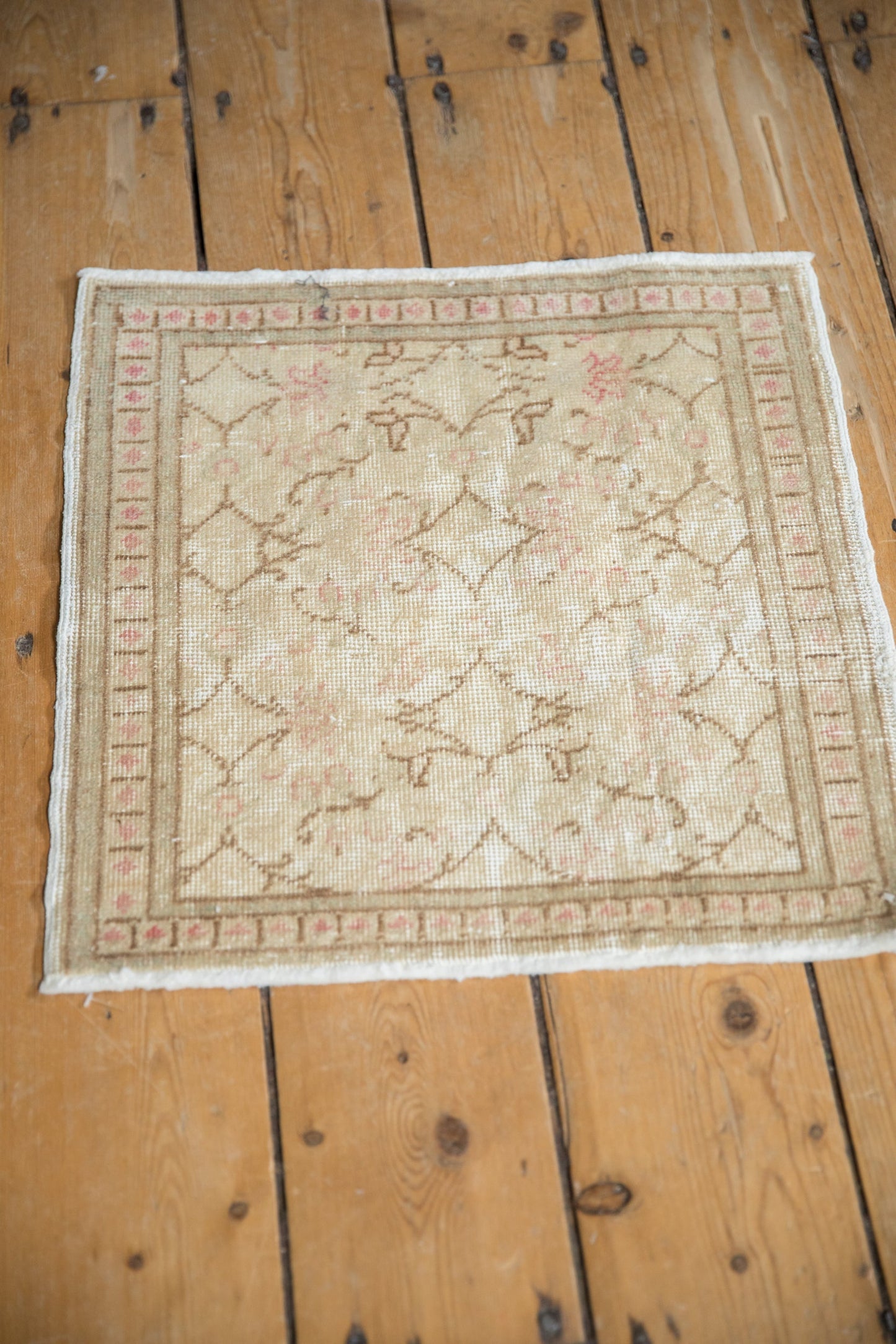 1.5x1.5 Vintage Distressed Kayseri Square Rug Mat